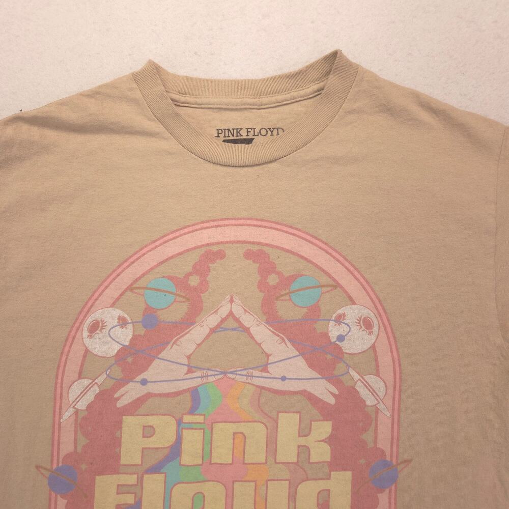 Pink Floyd Band Graphic Crew Neck T Shirt Adult Mens Size Medium M Tan